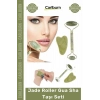 Cilt Bakımı Yeşim Taşı Yüz Masajı Sıkılaştırma Doğal Gençleştirici Jade Roller Gua Sha Taşı Seti