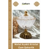 Özel Üretim Lüks Dekoratif Şık Lokumluk Metal Ayaklı Kristal Cam Şekerlik Gold Detaylı Sunumluk