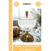 #Sunumluk Lüks Lokumluk Şık Çikolatalık Metal Ayaklı Kristal Cam Şekerlik Gold Detaylı Sunumluk