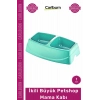 #Petshop Birinci Sınıf Kaliteli Plastik Kedi Köpek Su Kabı Renkli Dayanıklı İkili Büyük Mama Kabı