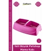#Petshop Birinci Sınıf Kaliteli Plastik Kedi Köpek Su Kabı Renkli Dayanıklı İkili Büyük Mama Kabı