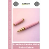 #Kalem Hediye Promosyon Lazer Baskı Logo Uygulanabilir Metal Gövde Premium Pembe Metal Roller Kalem