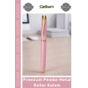 #Kalem Hediye Promosyon Lazer Baskı Logo Uygulanabilir Metal Gövde Premium Pembe Metal Roller Kalem
