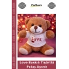 Özel Üretim Sevgililer Günü Hediyesi Yumuşak 25 cm Love Baskılı Tişörtlü Kahverengi Peluş Ayıcık