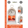 #Saat Vintage Dekoratif Masa Saati Nostaljik Analog Alev Efektli LED Işıklı Eskitme Şömine Saat