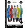 Özel Üretim Su Geçirmez Polietilen Pratik Kapüşonlu Standart Beden Hafif Kullan At Yağmurluk BEYAZ