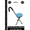 #Baston Dayanıklı Ergonomik Katlanabilir Hafif Kaymaz Taban 20 CM Oturma Bölmeli Oturaklı Baston