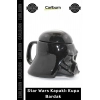 Özel Üretim Darth Vader Seramik 3D Kask Formu Parlak Siyah Hediye Star Wars Kapaklı Kupa Bardak