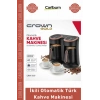 Özel Üretim Crown Gold 8 Fincan Közde Pişiren 800W Siyah Gold İkili Otomatik Türk Kahve Makinesi