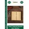 #Defter Kişiye Özel Eskitme Saman Kağıdı Şık Hediye Günlük Ajanda Yeşil Yaprak Desenli Deri Defter