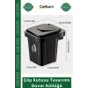 #OtoKüllük Balkon Teras Dekoratif Pratik Kapaklı Metal Hazneli Çöp Kutusu Tasarımlı Duvar Küllüğü