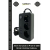 #Uzatma 2 Metre Yanmaz Gövde Çocuk Korumalı Akım Korumalı 3 Prizli 3 USB Girişli Uzatma Kablosu