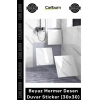 Dayanıklı Nem Su Yağ Geçirmez Mutfak Banyo Tezgah Şık Kendinden Yapışkanlı Beyaz Mermer 30x30cm
