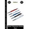 Özel Üretim Şık Kaliteli Logo Baskılı Promosyon Çelik Kurumsal Hediye Metal Tükenmez Kalem Mavi