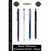 #Kırtasiye Promosyon Logolu Baskılı Şık Kurumsal Dokunmatik Metal Tükenmez Touchpen Kalem Beyaz