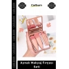#Makyaj 5 Parça Profesyonel Taşınabilir Yumuşak Fiber Kıl ABS Kasa Aynalı Makyaj Fırçası Seti
