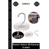 #Askı Gardırop Dolap İçi Düzenleyici Organizer Döner Kravat Kemer Askısı 20 Kancalı 2 Adet