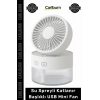 #Vantilatör Masaüstü Şarjlı Portatif Hava Soğutucu Işıklı Su Spreyli Katlanır Başlıklı USB Mini Fan