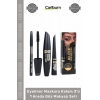 #Kozmetik Siyah Suya Dayanıklı Dolgun Kalıcı Eyeliner Maskara Kalem 3ü 1 Arada Göz Makyajı Seti