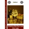 #PeriLed Dekoratif Esnek Bakır Tel Sarı Sıcak Beyaz Aydınlatma 3 Metre Pilli Peri Led Gün Işığı
