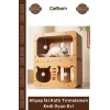 #KediEvi Dekoratif Modern Lüks Sağlam Kedi Yuvası Ahşap İ Katlı Tırmalamalı Kedi Oyun Evi