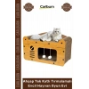 #OyunEvi Modern Kedi Köpek Yuvası Peluşlu Ahşap Tek Katlı Tırmalamalı Evcil Hayvan Oyun Evi