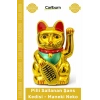 Özel Üretim Altın Sarısı Dekoratif Hareketli Bereket Figür Pilli Sallanan Şans Kedisi Maneki Neko