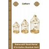 Özel Üretim Şık Tasarım Modern Ev Hediyesi Metal Dekoratif Gold Metal 3lü Kafes Mumluk Seti