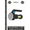 #ElFeneri ABS 5 Mod USB Şarj Göstergeli Şarj Edilebilir 7XPE +COB Led El Feneri