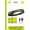 #KafaLambası Güçlü 5 Aydınlatma Modlu COB LED Sensörlü USB Şarj Edilebilir Dahili Pilli Kafa Lambası