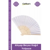 #Yelpaze Promosyon Hediyelik Şık Doğal Tasarım El Tipi Katlanır Düğün Nikah Ahşap Beyaz Kağıt Yelpaze