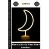 #GeceLambası Dekoratif Modern Şık Led Aydınlatma Hediye Neon Işıklı Ay Masa Gece Lambası Pil+Usb