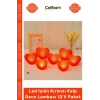 Özel Üretim Dekoratif Pilli Romantik 8cm Modeli Led Işıklı Kırmızı Kalp Gece Lambası 12li Paket