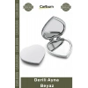 #Ayna Modern Dekoratif Şık Tasarım Çanta Cep Boy Makyaj Lüks Suni Çerçeve Derili Ayna Beyaz