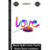 #GeceLambası Dekoratif Led Tasarım USB Pilli Romantik Hediye Neon Işıklı Love Yazılı Masa Gece Lambası