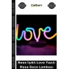 #GeceLambası Dekoratif Led Tasarım USB Pilli Romantik Hediye Neon Işıklı Love Yazılı Masa Gece Lambası