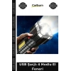 #ElFeneri Ultra Parlak COB LED Şarj Göstergeli Kamp Piknik Işıldak Multi USB Şarjlı 4 Modlu El Feneri