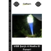 #ElFeneri Ultra Parlak COB LED Şarj Göstergeli Kamp Piknik Işıldak Multi USB Şarjlı 4 Modlu El Feneri