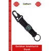 #Anahtarlık Taktik Kamp Dağcılık Dayanıklı Çelik Klipsli Karabinmalı Şık Outdoor Anahtarlık Siyah
