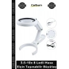 #Büyüteç Işıklı Usb Şarj Edilebilir Katlanabilir 3.5-10x 8 Ledli Masa Elçin Taşınabilir Büyüteç