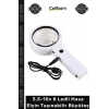 #Büyüteç Işıklı Usb Şarj Edilebilir Katlanabilir 3.5-10x 8 Ledli Masa Elçin Taşınabilir Büyüteç