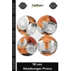 #Press Profesyonel Metal Köfte Şekillendirici Ahşap Saplı Dayanıklı Kalıp 10 cm Hamburger Press