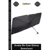 #OtoGüneşlik Isı Geçirmez 140x80cm 10 Telli Titanyum Gümüş Kaplama Çelik Araba Ön Cam Güneş Şemsiyesi