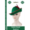 #Şapka Parti Kostüm Aksesuarı Yeşil Keçe Kumaş Karnaval Eğlence Hediyelik Robin Hood Şapkası