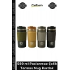 #Mug Sızdırmaz Kapak Silikon Kılıf Isı Korumalı Kupa 500 ml Paslanmaz Çelik Termos Mug Bardak