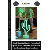 Özel Üretim Şık Yeşil Kaktüs Model Neon Led Işıklı Masa Lambası Dekoratif Aydınlatma Gece Lambası