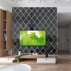#Ayna Modern Şık Kırılmaz Duvar Dekoru Yapışkanlı Dekoratif Akrilik Ayna Siyah 32 Parça