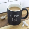 Özel Üretim Kara Tahta Tasarım Hediye Yazılabilir Seramik Ofis Ev Tebeşirli Kupa Bardak Chalk Mug