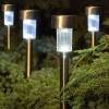 Özel Üretim Dış Mekan Dekoratif Lamba Solar Güneş Enerjili Bahçe Lambası 10 Lu Set Metal Gövdeli