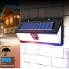 Özel Üretim Güneş Enerjili PIR Sensörlü Su Geçirmez Solar Dış Mekan Bahçe Lambası 190 Ledli Çakarlı